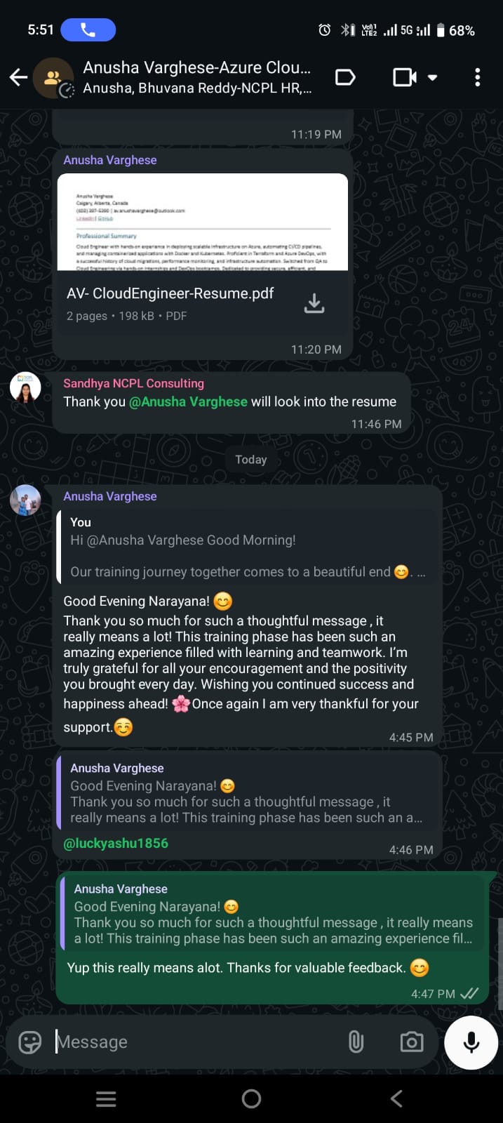 Azure Cloud Training Success