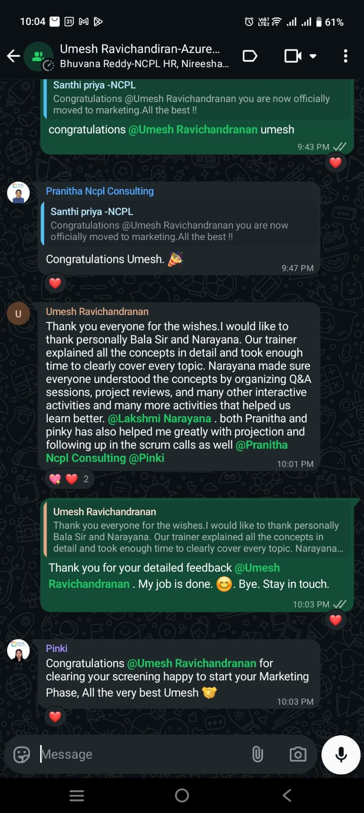 Azure Training Completion Success